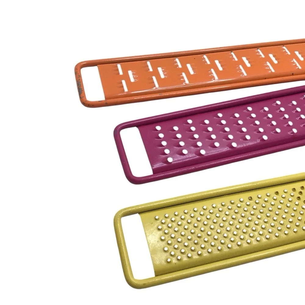 Rare Retro Avon 3pc Colorful Vintage Inspired Stainless Steel Grater Set